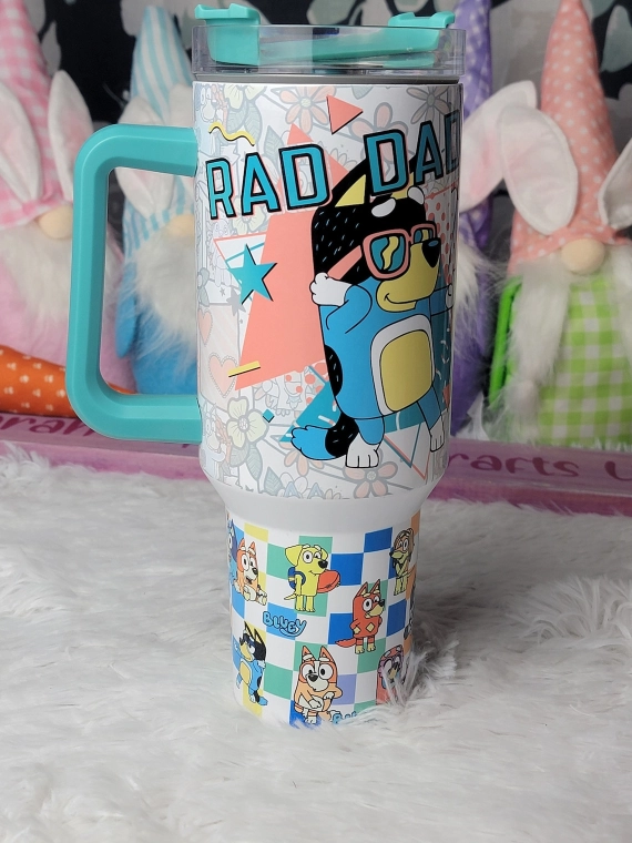 Bluey Rad Dad Cartoon 30oz or 40oz Tumbler HG
