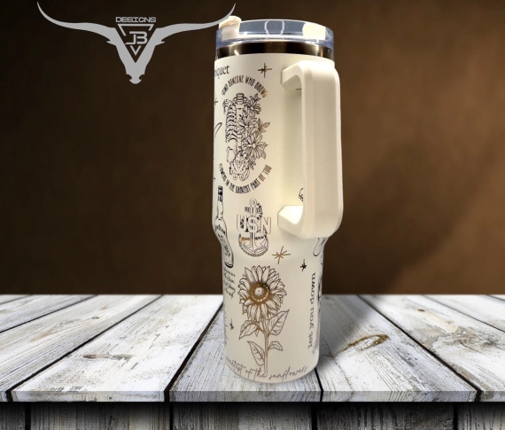 Country Music Zach Bryan Laser Engraved 30oz or 40oz Tumbler with Handle, Birthday Anniversary Tumbler Gift HFN, Gift for Country Music Lover