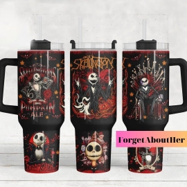 Jack Skellington Pumpkin King The Nightmare Before Christmas Cartoon Custom  Quencher 30oz or 40oz Stainless Steel Tumbler With Handle HG