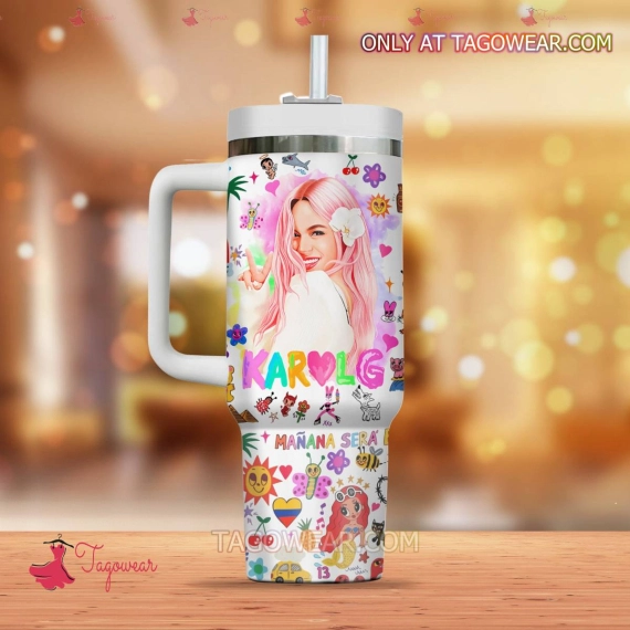 Karol G Music Custom Quencher 30oz or 40oz Stainless Steel Tumbler HG With Handle