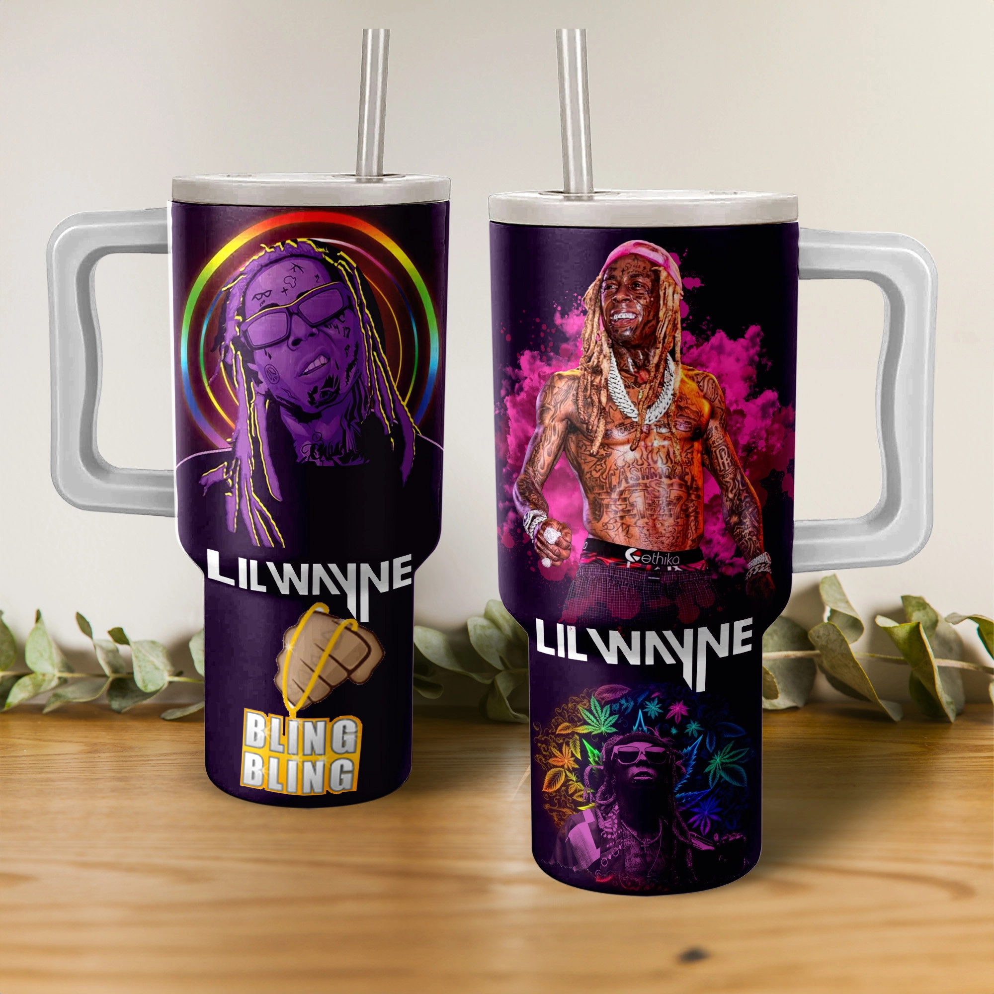 Lil Wayne Music Custom Stanley Quencher 40oz Stainless Steel Tumbler HG With Handle