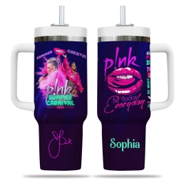 Pink Summer Carnival 2024 I’m Not Dead Personalized 30oz or 40oz Stainless Steel Tumbler With Handle HG