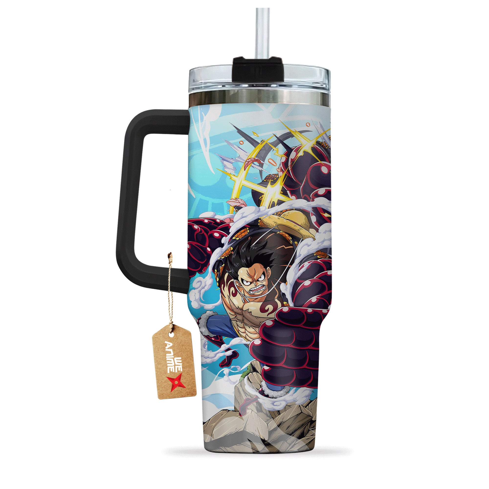 Monkey D. Luffy Gear 4 One Piece Anime Custom 30oz or 40oz Quencher Stainless Steel Tumbler With Handle, Best Gift Idea NVA, Best Gift Idea NVA