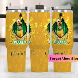 Pluto Dog Disney Cartoon Custom Stanley Quencher 30oz or 40oz Stainless Steel Tumbler With Handle HG