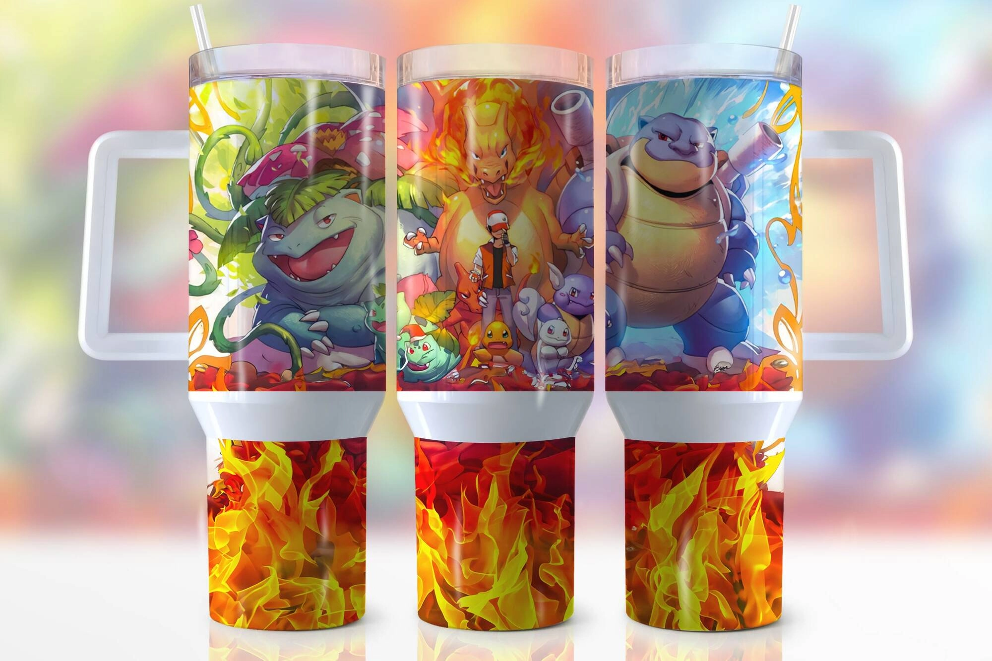 Pokemon Games Custom Quencher 30oz Or 40oz Stainless Steel Tumbler With Handle HG