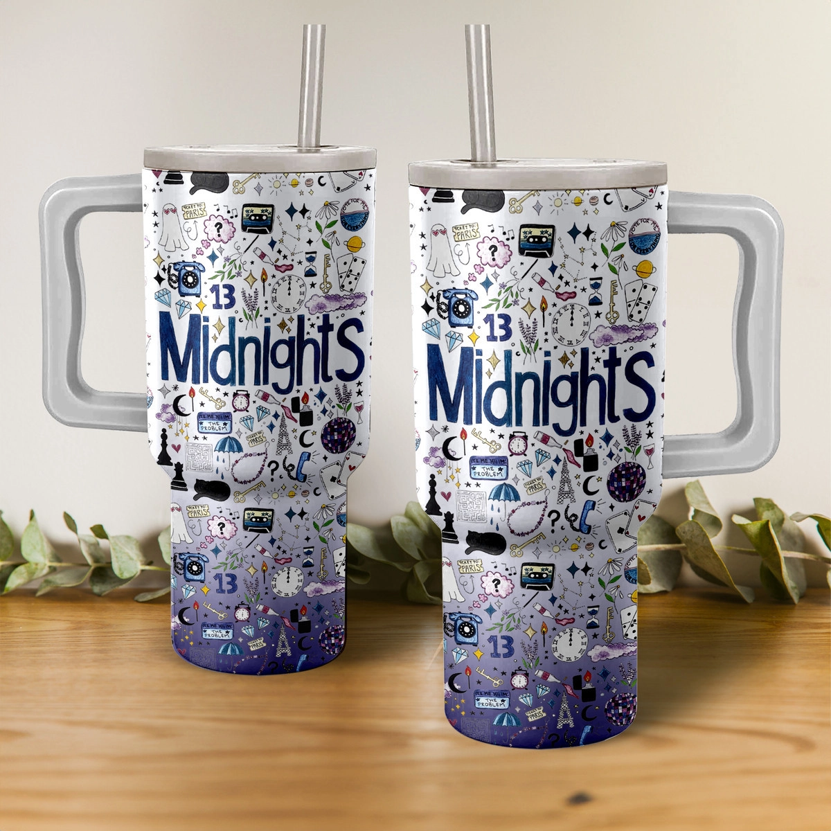 Taylor Swift Midnights Album Music Custom Stanley Quencher 40oz Stainless Steel Tumbler HG With Handle