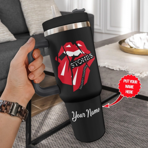 The Rolling Stones Music Custom Quencher 30oz or 40oz Stainless Steel Tumbler HG With Handle