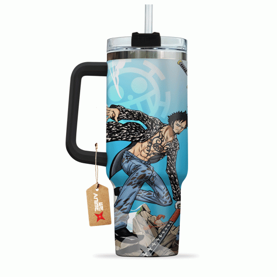 Trafalgar D. Law One Piece Anime Custom 30oz or 40oz Quencher Stainless Steel Tumbler With Handle, Best Gift Idea NVA, Best Gift Idea NVA