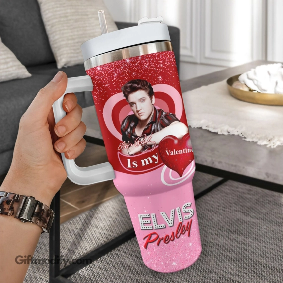 Valentine Elvis Presley Music Custom Quencher 30oz or 40oz Stainless Steel HG