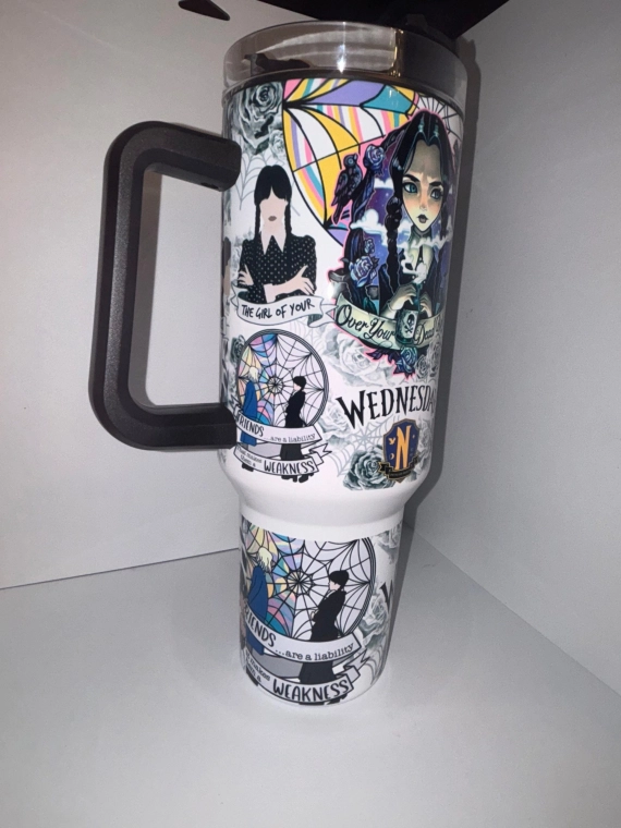 Wednesday  TV Series Custom Quencher 30oz or 40oz Stainless Steel Tumbler With Handle, Best Gifts NVA