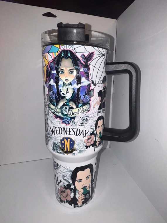 Wednesday  TV Series Custom Quencher 30oz or 40oz Stainless Steel Tumbler With Handle, Best Gifts NVA