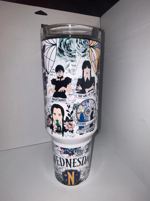 Wednesday  TV Series Custom Quencher 30oz or 40oz Stainless Steel Tumbler With Handle, Best Gifts NVA
