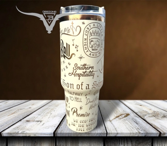 Country Music Jelly Roll Laser Engraved  Custom Stanley Quencher HG 30oz or 40oz Engraved  Stainless Steel Tumbler With Handle