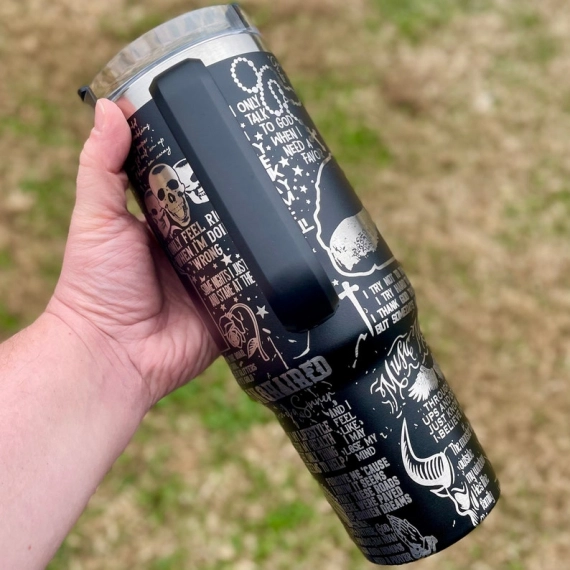 Country Music Jelly Roll Laser Engraved  Custom Stanley Quencher HG 30oz or 40oz Engraved  Stainless Steel Tumbler With Handle