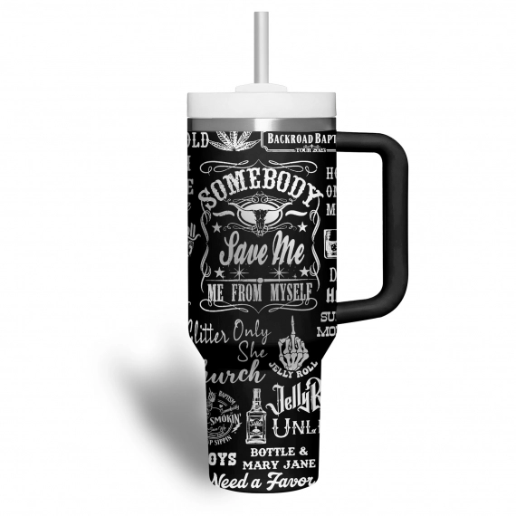Jelly Roll Music Custom Stanley Quencher 30oz or 40oz Stainless Steel Tumbler With Handle HG