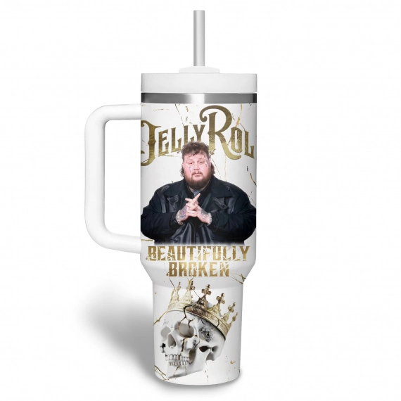 Jelly Roll Music Custom Stanley Quencher  30oz or 40oz Stainless Steel Tumbler With Handle HG Stainless Steel Tumbler With Handle