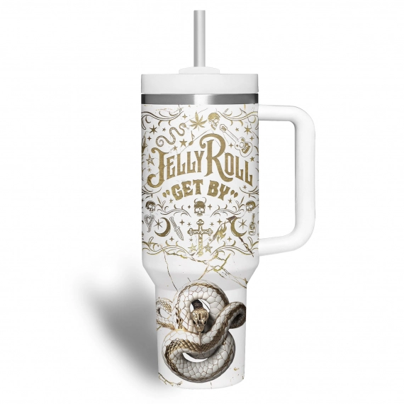 Jelly Roll Music Custom Stanley Quencher  30oz or 40oz Stainless Steel Tumbler With Handle HG Stainless Steel Tumbler With Handle