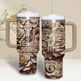 Jelly Roll Music Custom Stanley Quencher 30oz or 40oz Stainless Steel Tumbler With Handle HG