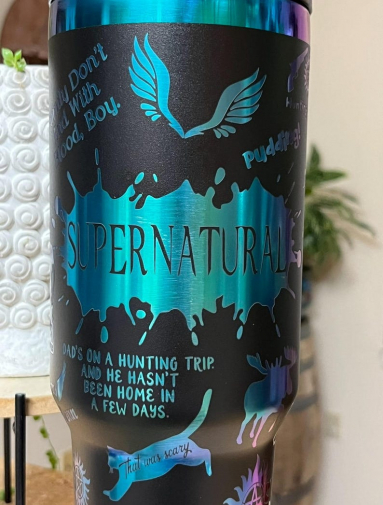 Supernatural Inspired Engraved Tumbler 30oz or 40oz with Handle & Straw, Gift For Him, Gift For Her, Personalized Gifts, Bridesmaid HCA Tumbler