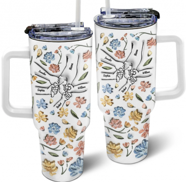 Custom Tittle And Kids Name Mother's Day Gift For Mom, Dad , Gramdma, Nana  30oz or 40oz Tumbler Tumbler With Handle HG