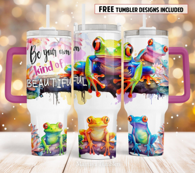 Be your own kind of beautiful 30oz or 40oz Quencher Tumbler Gift For Her Him Birthday Gift LN Funny frogs flower Motivation New