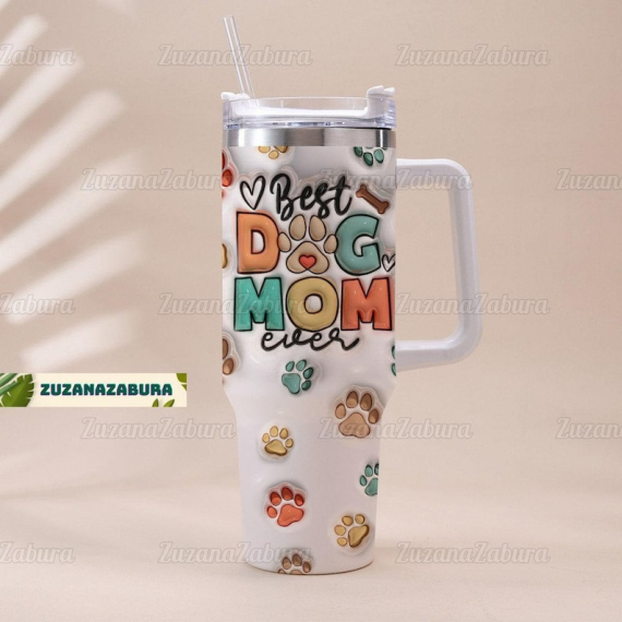 Best Dog Mom Ever Custom Photo Dog Dog Mom 30oz or 40oz Tumbler Tumbler With Handle HG New