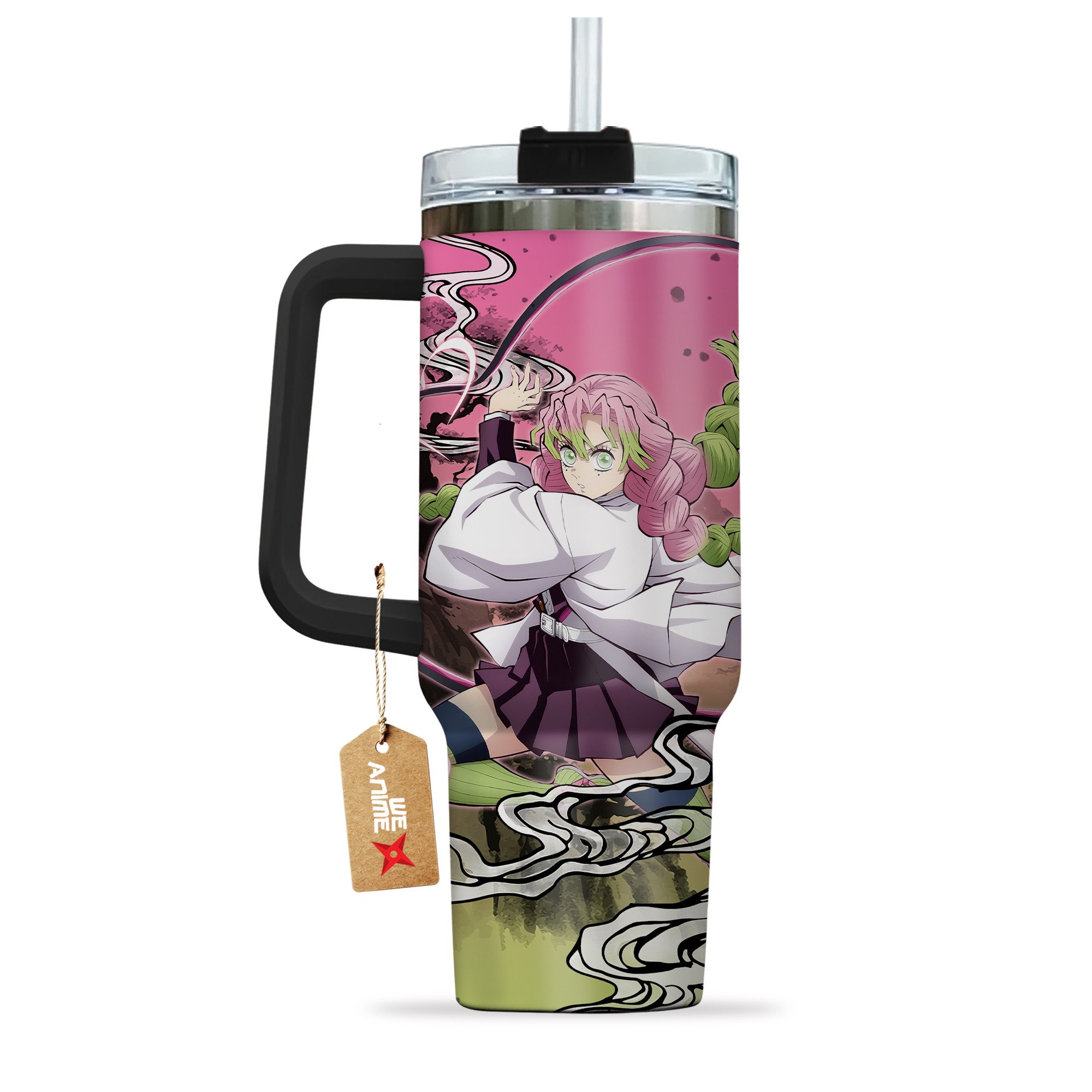 Mitsuri Kanroji Kimestu no Yaiba Demon Slayer Anime Custom Quencher 30oz or 40oz Stainless Steel Tumbler With Handle HFN