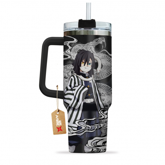 Obanai Iguro Kimestu no Yaiba Demon Slayer Anime Custom Quencher 30oz or 40oz Stainless Steel Tumbler With Handle HFN