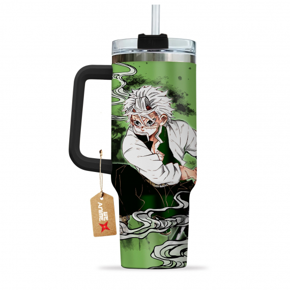 Sanemi Shinazugawa Kimestu no Yaiba Demon Slayer Anime Custom Quencher 30oz or 40oz Stainless Steel Tumbler With Handle HFN