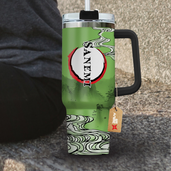 Sanemi Shinazugawa Kimestu no Yaiba Demon Slayer Anime Custom Quencher 30oz or 40oz Stainless Steel Tumbler With Handle HFN